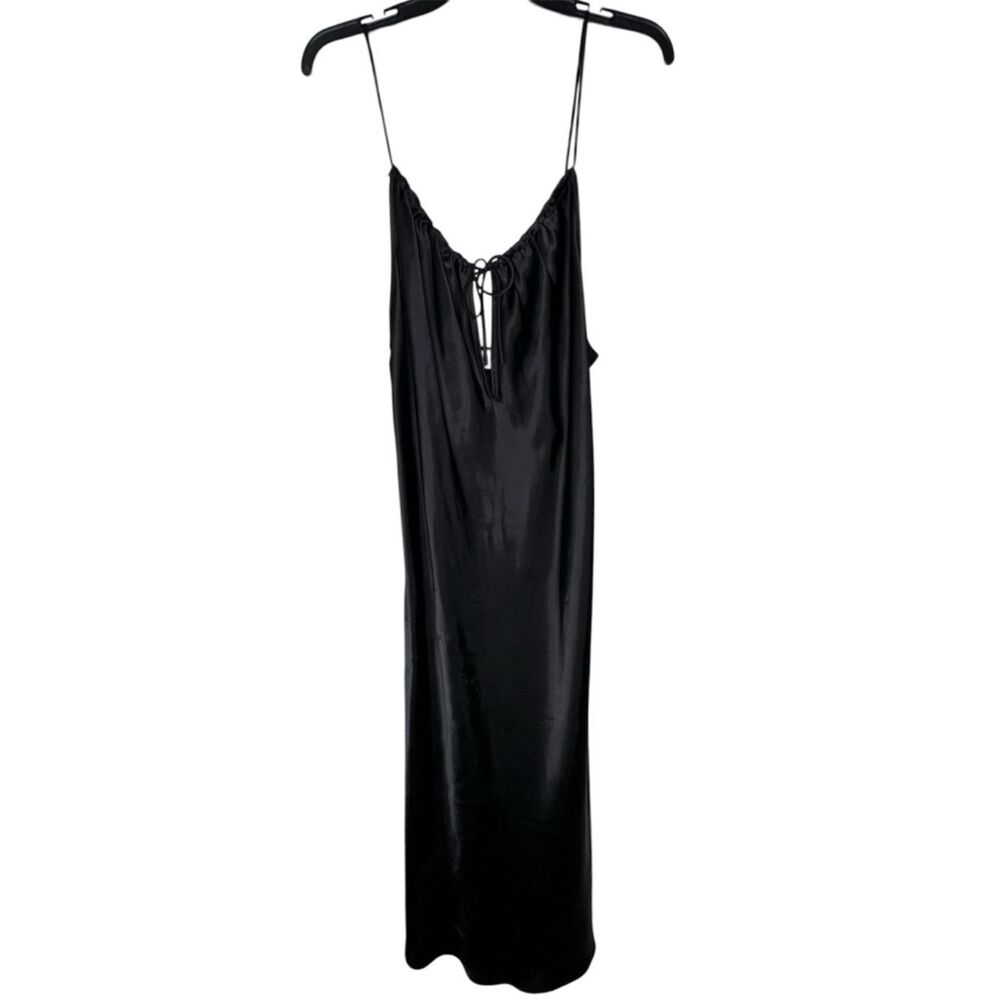 Secret Treasures Satin Black Slip Dress Spaghetti Straps Sz XL Grunge, Classy